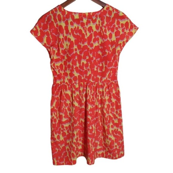 Gap Lava Orange Yellow Spotted Print Summer Dress - Size 10 - Picture 2 of 6